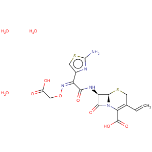 CAS No:125110-14-7 5-Thia-1-azabicyclo[4.2.0]oct-2-ene-2-carboxylicacid,7-[[(2Z)-2-(2-amino-4-thiazolyl)-2-[(carboxymethoxy)imino]acetyl]amino]-3-ethenyl-8-oxo-,hydrate (1:3), (6R,7R)-