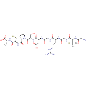 CAS No:126716-28-7 L-Alanine,glycyl-3-mercapto-L-valylglycyl-L-arginylglycyl-L-a-aspartyl-L-seryl-L-prolyl-L-cysteinyl-, cyclic (2®