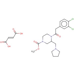 CAS No:126766-32-3 4-((3,4-Dichlorophenyl)acetyl)-3-(1-pyrrolidinyl methyl)-1-piperazine carboxylic acid methyl ester fumarate
