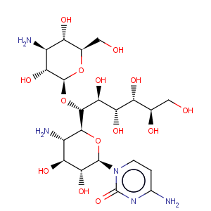 CAS No:12706-94-4 2(1H)-Pyrimidinone,4-amino-1-[4-amino-6-O-(3-amino-3-deoxy-b-D-glucopyranosyl)-4-deoxy-D-glycero-D-galacto-b-D-gluco-undecopyranosyl]-