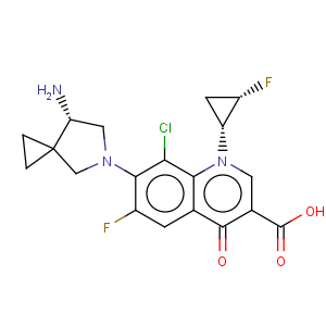 CAS No:127199-06-8 7-[(7R)-7-Amino-5-azaspiro[2.4]hept-5-yl]-8-chloro-6-fluoro-1-[(1S,2R)-2-fluorocyclopropyl]-1,4-dihydro-4-oxo-3-quinolinecarboxylic acid