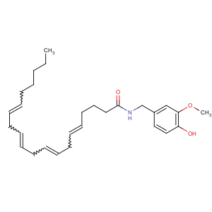 CAS No:128007-31-8 5,8,11,14-Eicosatetraenamide,N-[(4-hydroxy-3-methoxyphenyl)methyl]-, (5Z,8Z,11Z,14Z)-
