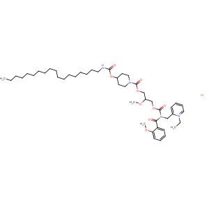 CAS No:128420-61-1 Pyridinium,1-ethyl-2-[[(2-methoxybenzoyl)[[(2R)-2-methoxy-3-[[[4-[[(octadecylamino)carbonyl]oxy]-1-piperidinyl]carbonyl]oxy]propoxy]carbonyl]amino]methyl]-,chloride (1:1)