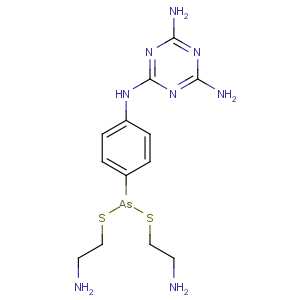 CAS No:128470-15-5 2-N-[4-[bis(2-aminoethylsulfanyl)arsanyl]phenyl]-1,3,5-triazine-2,4,<br />6-triamine