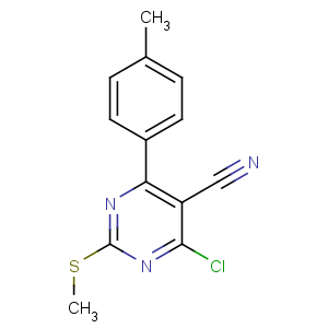 CAS No:128640-74-4 4-chloro-6-(4-methylphenyl)-2-methylsulfanylpyrimidine-5-carbonitrile