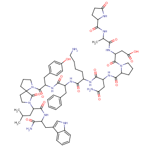 CAS No:129623-01-4 L-Tryptophanamide,5-oxo-L-prolyl-L-alanyl-L-a-aspartyl-L-prolyl-L-asparaginyl-L-lysyl-L-phenylalanyl-L-tyrosyl-(aS,5S)-a-(2-methylpropyl)-6-oxo-1,7-diazaspiro[4.4]nonane-7-acetyl-