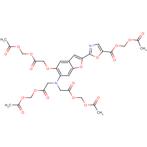 CAS No:130100-20-8 5-Oxazolecarboxylicacid,2-[5-[2-[(acetyloxy)methoxy]-2-oxoethoxy]-6-[bis[2-[(acetyloxy)methoxy]-2-oxoethyl]amino]-2-benzofuranyl]-,(acetyloxy)methyl ester