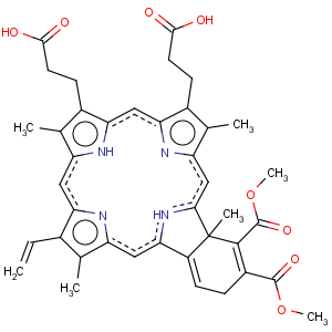 CAS No:130851-13-7 23h,25h-benzo[b]porphine-9,13-dipropanoic acid, 18-ethenyl-2,4a-dihydro-3,4-bis(methoxycarbonyl)-4a,8,14,19-tetramethyl-