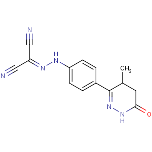 CAS No:131741-08-7 2-[[4-(4-methyl-6-oxo-4,<br />5-dihydro-1H-pyridazin-3-yl)phenyl]hydrazinylidene]propanedinitrile