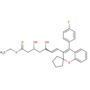 CAS No:132017-01-7 ethyl<br />(E,3S,5R)-7-[4-(4-fluorophenyl)spiro[chromene-2,<br />1'-cyclopentane]-3-yl]-3,5-dihydroxyhept-6-enoate