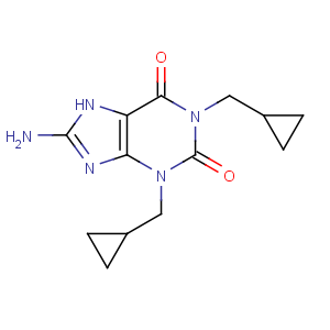 CAS No:132210-43-6 8-amino-1,3-bis(cyclopropylmethyl)-7H-purine-2,6-dione