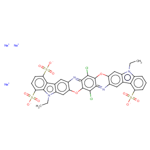 CAS No:1324-58-9 Diindolo[3,2-b:3',2'-m]triphenodioxazinetrisulfonicacid, 8,18-dichloro-5,15-diethyl-5,15-dihydro-, sodium salt (1:3)