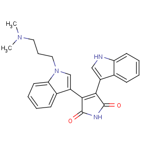 CAS No:133052-90-1 3-[1-[3-(dimethylamino)propyl]indol-3-yl]-4-(1H-indol-3-yl)pyrrole-2,<br />5-dione