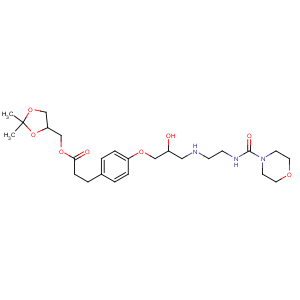 CAS No:133242-30-5 [(4S)-2,2-dimethyl-1,3-dioxolan-4-yl]methyl<br />3-[4-[(2S)-2-hydroxy-3-[2-(morpholine-4-carbonylamino)ethylamino]<br />propoxy]phenyl]propanoate