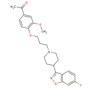 CAS No:133454-47-4 1-[4-[3-[4-(6-fluoro-1,<br />2-benzoxazol-3-yl)piperidin-1-yl]propoxy]-3-methoxyphenyl]ethanone