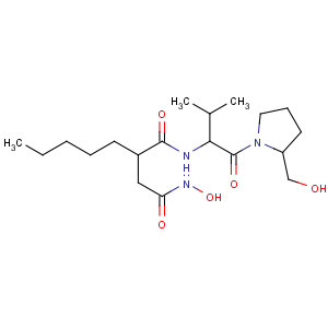 CAS No:13434-13-4 Butanediamide,N4-hydroxy-N1-[(1S)-1-[[(2S)-2-(hydroxymethyl)-1-pyrrolidinyl]carbonyl]-2-methylpropyl]-2-pentyl-,(2R)-