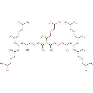 CAS No:13474-96-9 Phosphorous acid,2-(2-hydroxypropoxy)-1-methylethylbis[13-hydroxy-7-[2-(2-hydroxypropoxy)-1-methylethoxy]-1,5,9-trimethyl-3,6,8,11-tetraoxa-7-phosphatetradec-1-yl]ester (9CI)