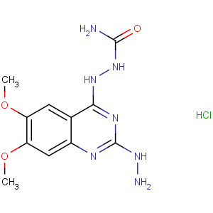 CAS No:134749-27-2 Hydrazinecarboxamide,2-(2-hydrazinyl-6,7-dimethoxy-4-quinazolinyl)-, hydrochloride (1:1)