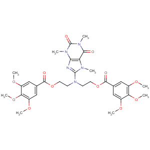 CAS No:135101-49-4 Benzoic acid,3,4,5-trimethoxy-,[(2,3,6,7-tetrahydro-1,3,7-trimethyl-2,6-dioxo-1H-purin-8-yl)imino]di-2,1-ethanediylester (9CI)