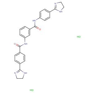 CAS No:13608-72-5 Benzamide,3-[[4-(4,5-dihydro-1H-imidazol-2-yl)benzoyl]amino]-N-[4-(4,5-dihydro-1H-imidazol-2-yl)phenyl]-,hydrochloride (1:2)