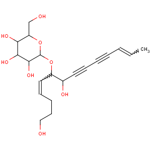 CAS No:136085-37-5 (2R,3R,4S,5S,6R)-2-[(4E,12E)-1,7-dihydroxytetradeca-4,12-dien-8,<br />10-diyn-6-yl]oxy-6-(hydroxymethyl)oxane-3,4,5-triol