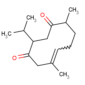 CAS No:13657-68-6 (3S,6E,10S)-6,10-dimethyl-3-propan-2-ylcyclodec-6-ene-1,4-dione