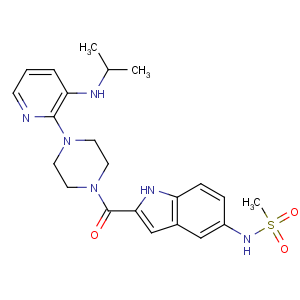 CAS No:136817-59-9 N-[2-[4-[3-(propan-2-ylamino)pyridin-2-yl]piperazine-1-carbonyl]-1H-<br />indol-5-yl]methanesulfonamide