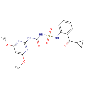 CAS No:136849-15-5 1-[[2-(cyclopropanecarbonyl)phenyl]sulfamoyl]-3-(4,<br />6-dimethoxypyrimidin-2-yl)urea
