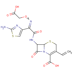 CAS No:13762-12-4 (6R,7R)-7-[[(2Z)-2-(2-amino-1,<br />3-thiazol-4-yl)-2-(carboxymethoxyimino)acetyl]amino]-3-ethenyl-8-oxo-5-<br />thia-1-azabicyclo[4.2.0]oct-2-ene-2-carboxylic acid