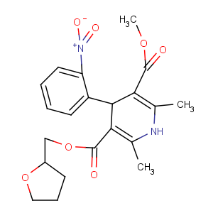 CAS No:138661-03-7 3-O-methyl 5-O-(oxolan-2-ylmethyl)<br />2,6-dimethyl-4-(2-nitrophenyl)-1,4-dihydropyridine-3,5-dicarboxylate