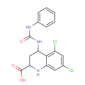 CAS No:139051-78-8 2-Quinolinecarboxylicacid, 5,7-dichloro-1,2,3,4-tetrahydro-4-[[(phenylamino)carbonyl]amino]-,(2R,4S)-rel-