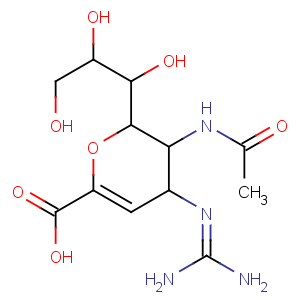 CAS No:139110-80-8 (2R,3R,4S)-3-acetamido-4-(diaminomethylideneamino)-2-[(1R,2R)-1,2,<br />3-trihydroxypropyl]-3,4-dihydro-2H-pyran-6-carboxylic acid