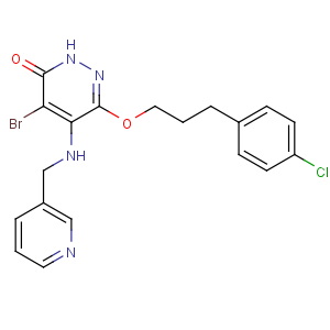 CAS No:139145-27-0 5-bromo-3-[3-(4-chlorophenyl)propoxy]-4-(pyridin-3-ylmethylamino)-1H-<br />pyridazin-6-one