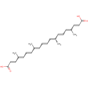 CAS No:1393-63-1 (2E,4E,6E,8E,10E,12E,14E,16Z,18E)-4,8,13,17-tetramethylicosa-2,4,6,8,10,<br />12,14,16,18-nonaenedioic acid