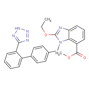 CAS No:139481-69-9 methyl<br />2-ethoxy-3-[[4-[2-(2H-tetrazol-5-yl)phenyl]phenyl]methyl]benzimidazole-<br />4-carboxylate