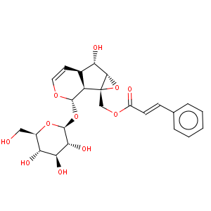 CAS No:1399-49-1 b-D-Glucopyranoside,(1aS,1bS,2S,5aR,6S,6aS)-1a,1b,2,5a,6,6a-hexahydro-6-hydroxy-1a-[[[(2E)-1-oxo-3-phenyl-2-propen-1-yl]oxy]methyl]oxireno[4,5]cyclopenta[1,2-c]pyran-2-yl