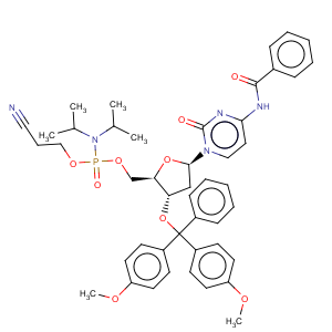 CAS No:140712-83-0 Cytidine,N-benzoyl-3'-O-[bis(4-methoxyphenyl)phenylmethyl]-2'-deoxy-, 5'-[2-cyanoethylbis(1-methylethyl)phosphoramidite] (9CI)