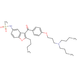 CAS No:141626-36-0 N-[2-butyl-3-[4-[3-(dibutylamino)propoxy]benzoyl]-1-benzofuran-5-yl]<br />methanesulfonamide