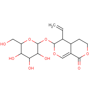 CAS No:14215-86-2 (3S,4R,4aS)-4-ethenyl-3-[(2S,3R,4S,5S,6R)-3,4,<br />5-trihydroxy-6-(hydroxymethyl)oxan-2-yl]oxy-4,4a,5,<br />6-tetrahydro-3H-pyrano[3,4-c]pyran-8-one