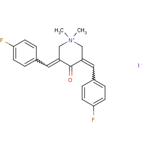 CAS No:142808-58-0 Piperidinium,3,5-bis[(4-fluorophenyl)methylene]-1,1-dimethyl-4-oxo-, iodide (1:1)