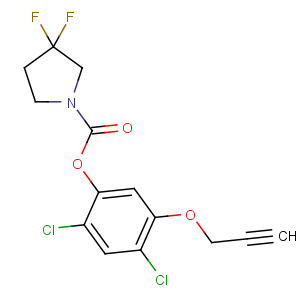 CAS No:143121-10-2 1-Pyrrolidinecarboxylicacid, 3,3-difluoro-, 2,4-dichloro-5-(2-propyn-1-yloxy)phenyl ester