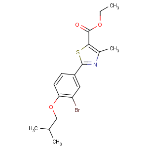 CAS No:144060-96-8 ethyl<br />2-[3-bromo-4-(2-methylpropoxy)phenyl]-4-methyl-1,<br />3-thiazole-5-carboxylate