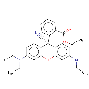 CAS No:144429-82-3 Benzoic acid,2-[9-cyano-3,6-bis(ethylamino)-2,7-dimethyl-9H-xanthen-9-yl]-, ethyl ester
