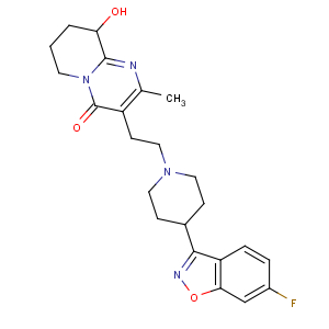 CAS No:144598-75-4 3-[2-[4-(6-fluoro-1,<br />2-benzoxazol-3-yl)piperidin-1-yl]ethyl]-9-hydroxy-2-methyl-6,7,8,<br />9-tetrahydropyrido[1,2-a]pyrimidin-4-one