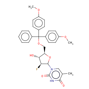 CAS No:144822-48-0 1-[5-O-[Bis(4-methoxyphenyl)phenylmethyl]-2-deoxy-2-fluoro-beta-D-arabinofuranosyl]-5-methyl-2,4(1H,3H)-pyrimidinedione1-[5-O-[Bis(4-methoxyphenyl)phenylmethyl]-2-deoxy-2-fluoro-beta-D-arabinofuranosyl]-5-methyl-2,4(1H,3H)-pyrimidinedione