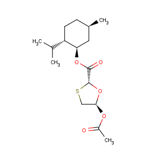 CAS No:147027-09-6 1,3-Oxathiolane-2-carboxylicacid, 5-(acetyloxy)-, (1R,2S,5R)-5-methyl-2-(1-methylethyl)cyclohexyl ester,(2R,5R)-