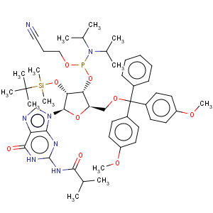 CAS No:147201-04-5 5'-O-(4,4-Dimethoxytrityl)-2'-O-[(tert-butyl)dimethylsilyl]-N-isobutyrylguanosine-3'-(2-cyanoethyl-N,N-diisopropyl)phosphoramidite5'-O-(4,4-Dimethoxytrityl)-2'-O-[(tert-butyl)dimethylsilyl]-N-isobutyrylguanosine-3'-(2-cyanoethyl-N,N-diisopropyl)phosphoramidite5'-O-DMT-2'-TBDMS-rG(N-iBu)-3'-CEDPA