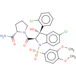 CAS No:150375-75-0 2-Pyrrolidinecarboxamide,1-[[(2R,3S)-5-chloro-3-(2-chlorophenyl)-1-[(3,4-dimethoxyphenyl)sulfonyl]-2,3-dihydro-3-hydroxy-1H-indol-2-yl]carbonyl]-,(2S)-