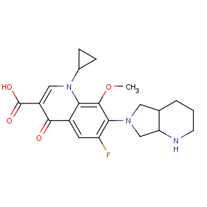 CAS No:151096-09-2 7-[(4aS,7aS)-1,2,3,4,4a,5,7,7a-octahydropyrrolo[3,<br />4-b]pyridin-6-yl]-1-cyclopropyl-6-fluoro-8-methoxy-4-oxoquinoline-3-<br />carboxylic acid