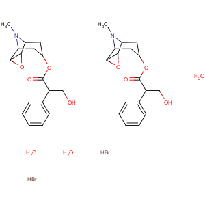 CAS No:152612-85-6 Benzeneacetic acid, a-(hydroxymethyl)-,9-methyl-3-oxa-9-azatricyclo[3.3.1.02,4]non-7-yl ester, hydrobromide, hydrate(2:3), [7(S)-(1a,2b,4b,5a,7b)]- (9CI)